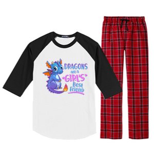 Dragons Are A Girl's Best Friend Cute Baby Dragon Raglan Sleeve Pajama Set