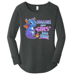 Dragons Are A Girl's Best Friend Cute Baby Dragon Women's Perfect Tri Tunic Long Sleeve Shirt