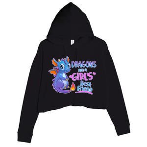 Dragons Are A Girl's Best Friend Cute Baby Dragon Crop Fleece Hoodie