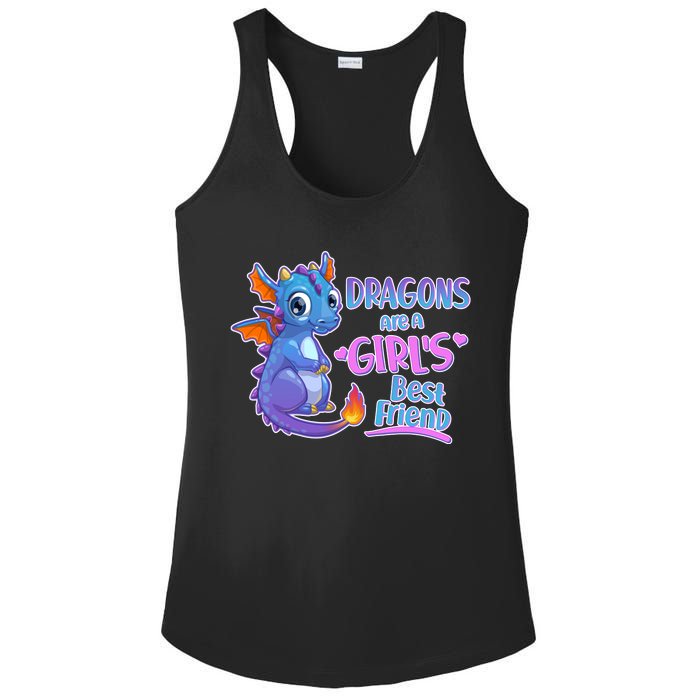 Dragons Are A Girl's Best Friend Cute Baby Dragon Ladies PosiCharge Competitor Racerback Tank