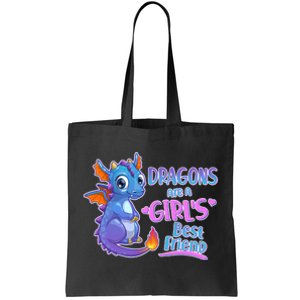 Dragons Are A Girl's Best Friend Cute Baby Dragon Tote Bag