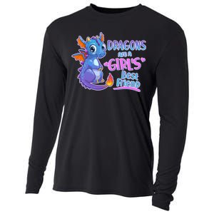 Dragons Are A Girl's Best Friend Cute Baby Dragon Cooling Performance Long Sleeve Crew