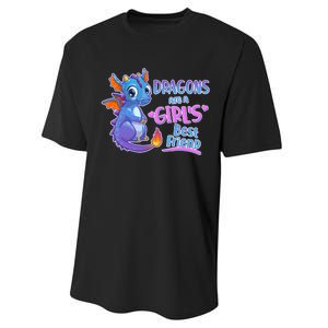 Dragons Are A Girl's Best Friend Cute Baby Dragon Performance Sprint T-Shirt