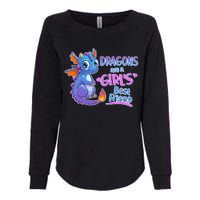 Dragons Are A Girl's Best Friend Cute Baby Dragon Womens California Wash Sweatshirt