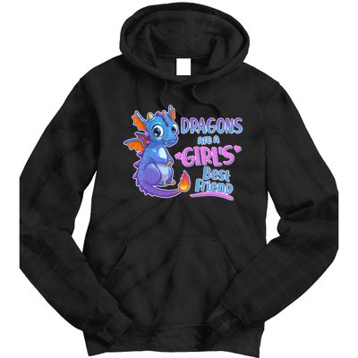 Dragons Are A Girl's Best Friend Cute Baby Dragon Tie Dye Hoodie