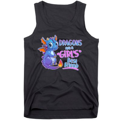 Dragons Are A Girl's Best Friend Cute Baby Dragon Tank Top