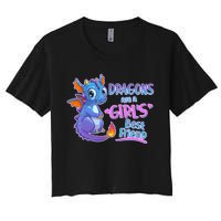 Dragons Are A Girl's Best Friend Cute Baby Dragon Women's Crop Top Tee