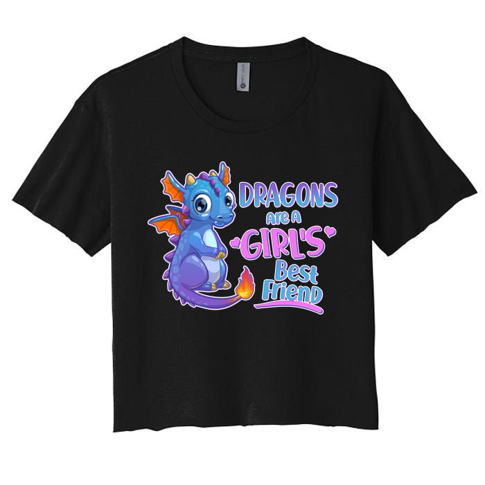 Dragons Are A Girl's Best Friend Cute Baby Dragon Women's Crop Top Tee