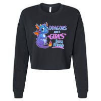 Dragons Are A Girl's Best Friend Cute Baby Dragon Cropped Pullover Crew