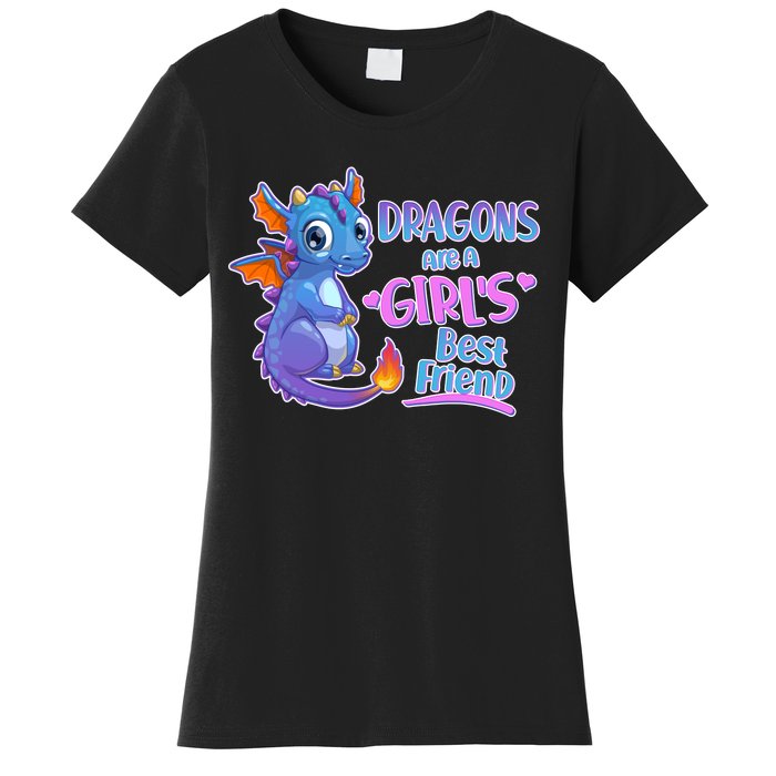 Dragons Are A Girl's Best Friend Cute Baby Dragon Women's T-Shirt