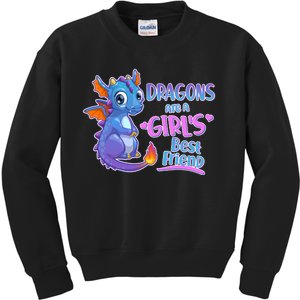 Dragons Are A Girl's Best Friend Cute Baby Dragon Kids Sweatshirt