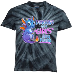 Dragons Are A Girl's Best Friend Cute Baby Dragon Kids Tie-Dye T-Shirt