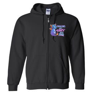 Dragons Are A Girl's Best Friend Cute Baby Dragon Full Zip Hoodie