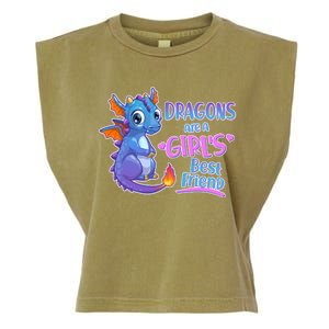 Dragons Are A Girl's Best Friend Cute Baby Dragon Garment-Dyed Women's Muscle Tee