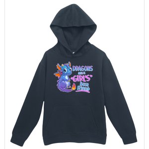 Dragons Are A Girl's Best Friend Cute Baby Dragon Urban Pullover Hoodie