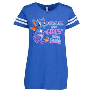 Dragons Are A Girl's Best Friend Cute Baby Dragon Enza Ladies Jersey Football T-Shirt