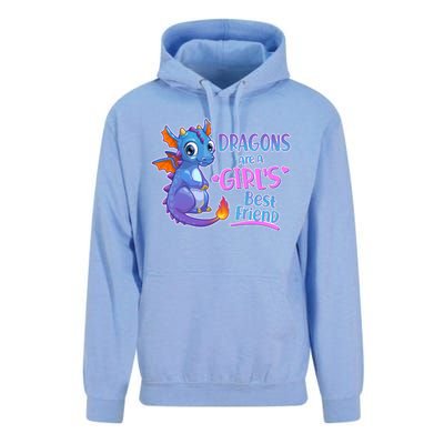 Dragons Are A Girl's Best Friend Cute Baby Dragon Unisex Surf Hoodie