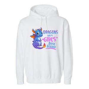 Dragons Are A Girl's Best Friend Cute Baby Dragon Garment-Dyed Fleece Hoodie