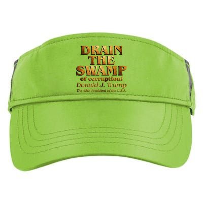 Drain The Swamp of Corruption! Donald Trump 45th President Adult Drive Performance Visor