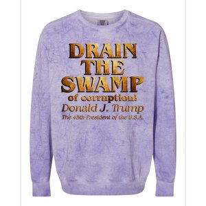 Drain The Swamp of Corruption! Donald Trump 45th President Colorblast Crewneck Sweatshirt