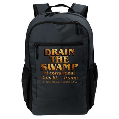 Drain The Swamp of Corruption! Donald Trump 45th President Daily Commute Backpack