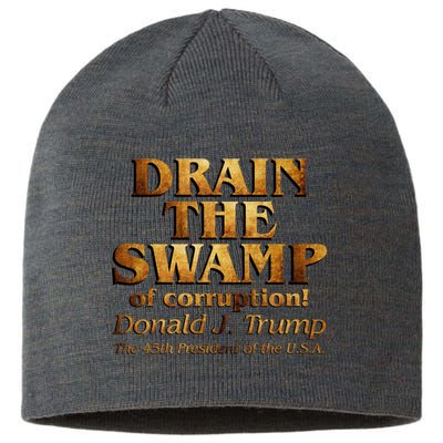 Drain The Swamp of Corruption! Donald Trump 45th President Sustainable Beanie