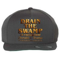 Drain The Swamp of Corruption! Donald Trump 45th President Wool Snapback Cap