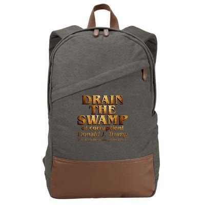 Drain The Swamp of Corruption! Donald Trump 45th President Cotton Canvas Backpack