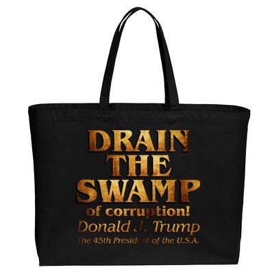 Drain The Swamp of Corruption! Donald Trump 45th President Cotton Canvas Jumbo Tote