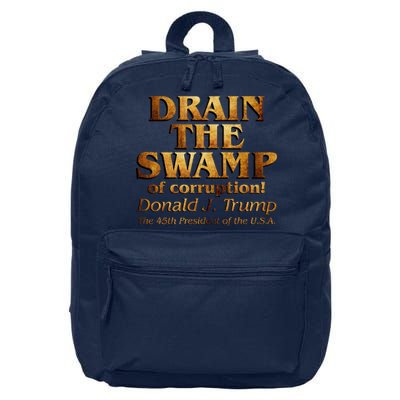 Drain The Swamp of Corruption! Donald Trump 45th President 16 in Basic Backpack