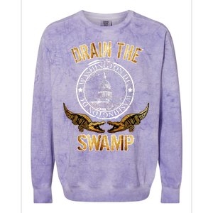 Drain The Swamp Washington DC Alligator Logo Trump Colorblast Crewneck Sweatshirt