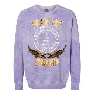 Drain The Swamp Washington DC Alligator Logo Trump Colorblast Crewneck Sweatshirt