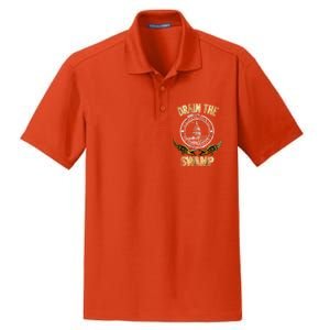 Drain The Swamp Washington DC Alligator Logo Trump Dry Zone Grid Polo