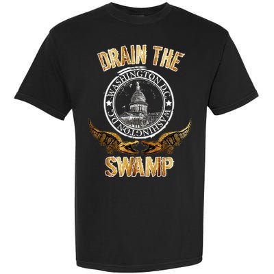 Drain The Swamp Washington DC Alligator Logo Trump Garment-Dyed Heavyweight T-Shirt