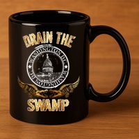 Drain The Swamp Washington DC Alligator Logo Trump 11oz C Handle Ceramic Mug