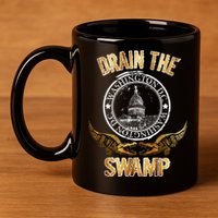 Drain The Swamp Washington DC Alligator Logo Trump 11oz C Handle Ceramic Mug