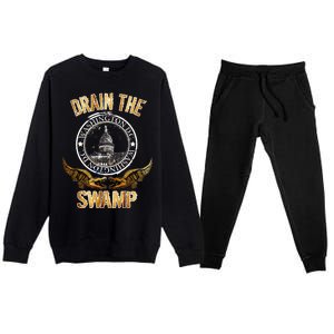 Drain The Swamp Washington DC Alligator Logo Trump Premium Crewneck Sweatsuit Set