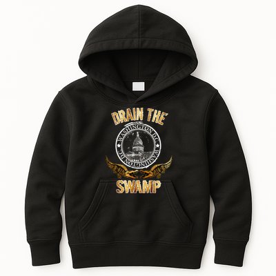 Drain The Swamp Washington DC Alligator Logo Trump Kids Hoodie
