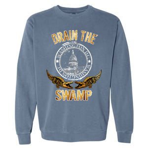 Drain The Swamp Washington DC Alligator Logo Trump Garment-Dyed Sweatshirt