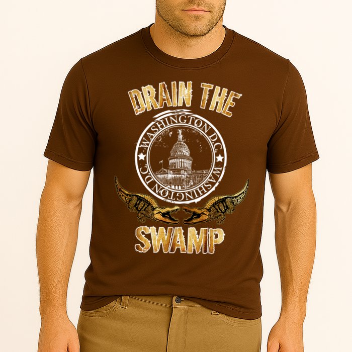Drain The Swamp Washington DC Alligator Logo Trump Cooling Performance Crew T-Shirt
