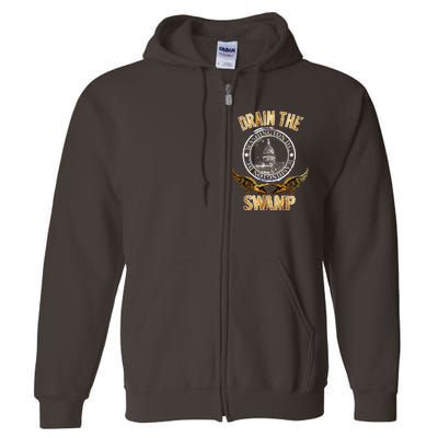 Drain The Swamp Washington DC Alligator Logo Trump Full Zip Hoodie