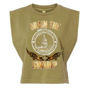 Drain The Swamp Washington DC Alligator Logo Trump Garment-Dyed Women's Muscle Tee