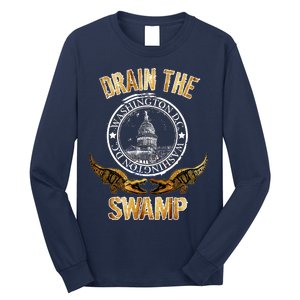 Drain The Swamp Washington DC Alligator Logo Trump Long Sleeve Shirt