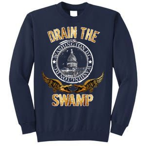 Drain The Swamp Washington DC Alligator Logo Trump Tall Sweatshirt