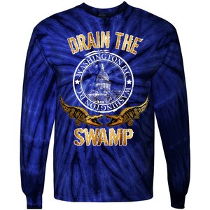 Drain The Swamp Washington DC Alligator Logo Trump Tie-Dye Long Sleeve Shirt