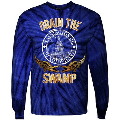 Drain The Swamp Washington DC Alligator Logo Trump Tie-Dye Long Sleeve Shirt