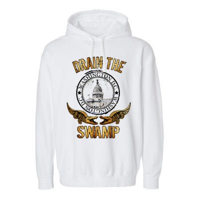 Drain The Swamp Washington DC Alligator Logo Trump Garment-Dyed Fleece Hoodie