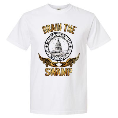 Drain The Swamp Washington DC Alligator Logo Trump Garment-Dyed Heavyweight T-Shirt