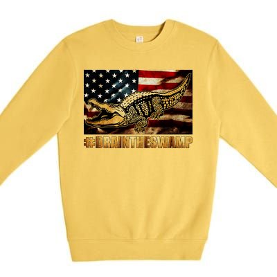 Drain The Swamp Washington DC Donald Trump President Premium Crewneck Sweatshirt