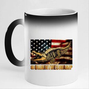 Drain The Swamp Washington DC Donald Trump President 11oz Black Color Changing Mug